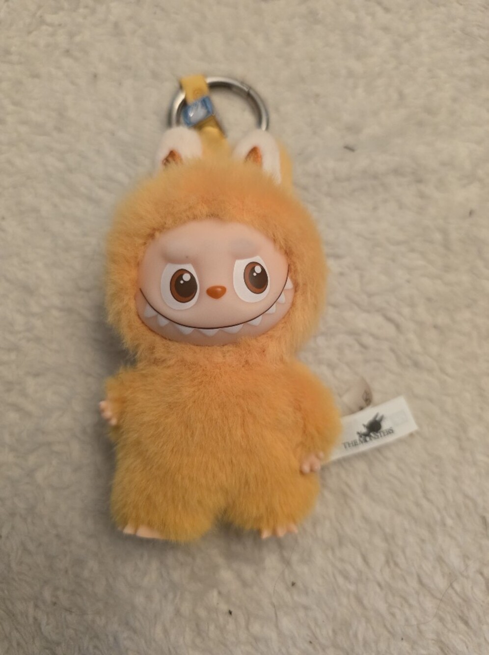 Labubu Orange Fuzzy Monster Plush Toy